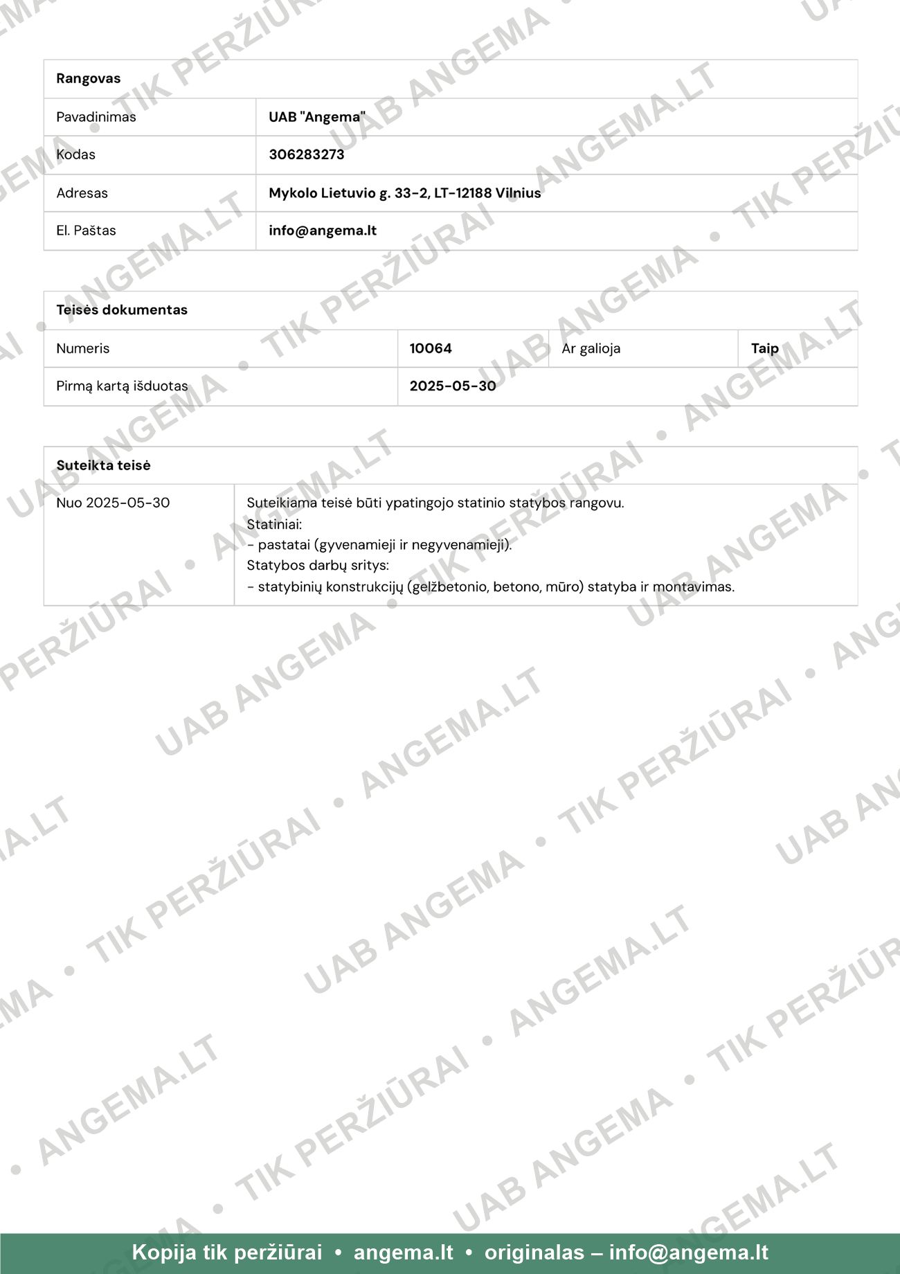 SSVA atestatas Nr. 10064 – ypatingojo statinio statybos rangovas